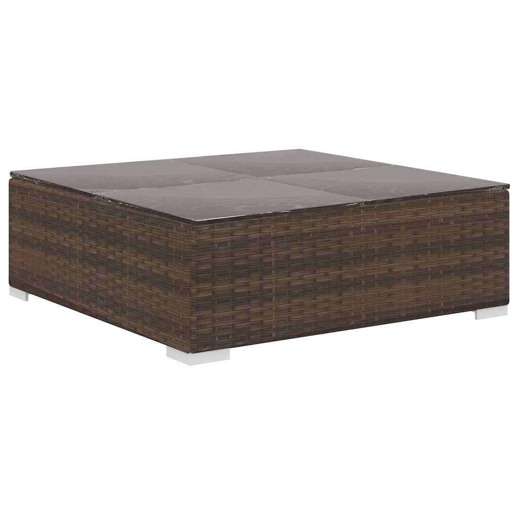 41270 vidaXL 8 Piece Garden Lounge Set with Cushions Poly Rattan Brown 6