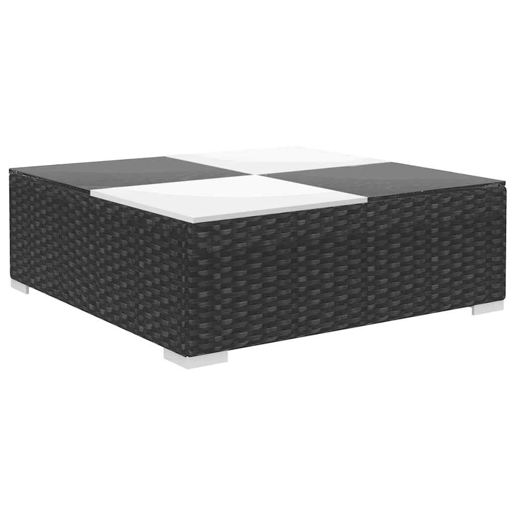 vidaXL 8 Piece Garden Lounge Set with Cushions Poly Rattan Black 6
