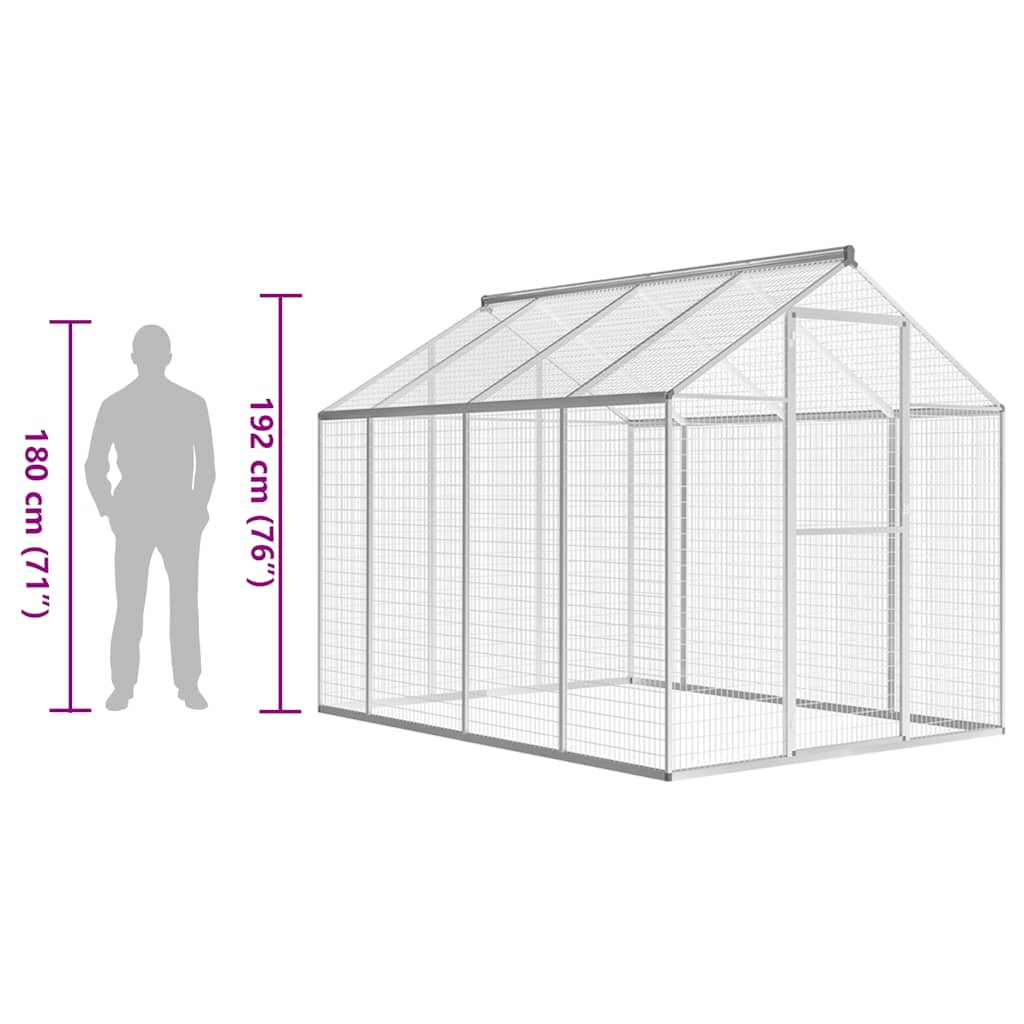 vidaXL Outdoor Aviary Aluminium 178x242x192 cm 6