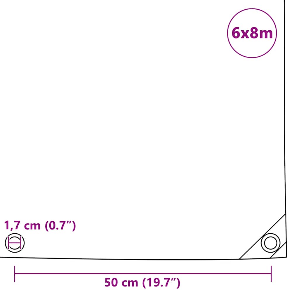 Tarpaulin 650 g/m² with Eyelets Blue 6 x 8 m