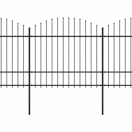 vidaXL Garden Fence with Spear Top Steel 1005x175 cm Black 2