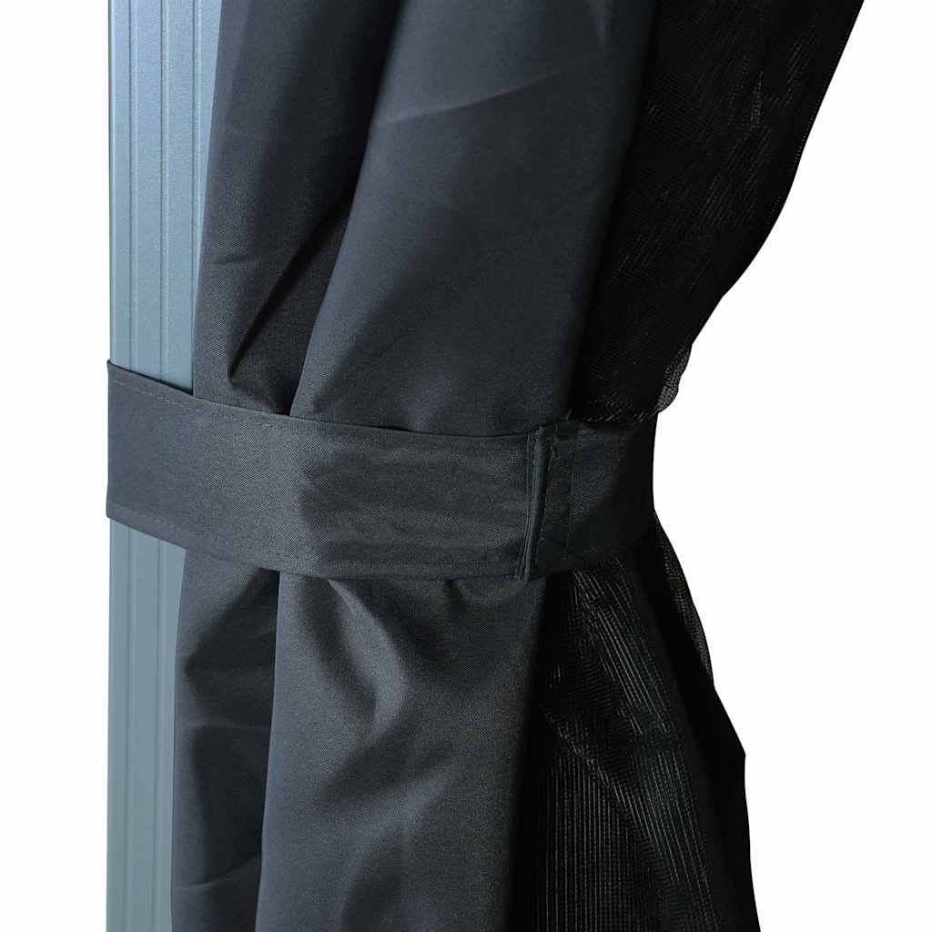 48043 vidaXL Gazebo with Curtain 300x300 cm Anthracite Aluminium 6