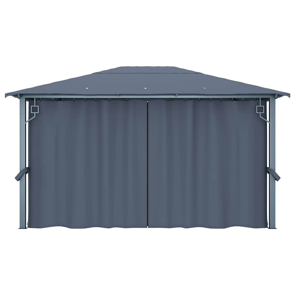 vidaXL Gazebo with Curtain 400 x 300 cm Anthracite Aluminium 6