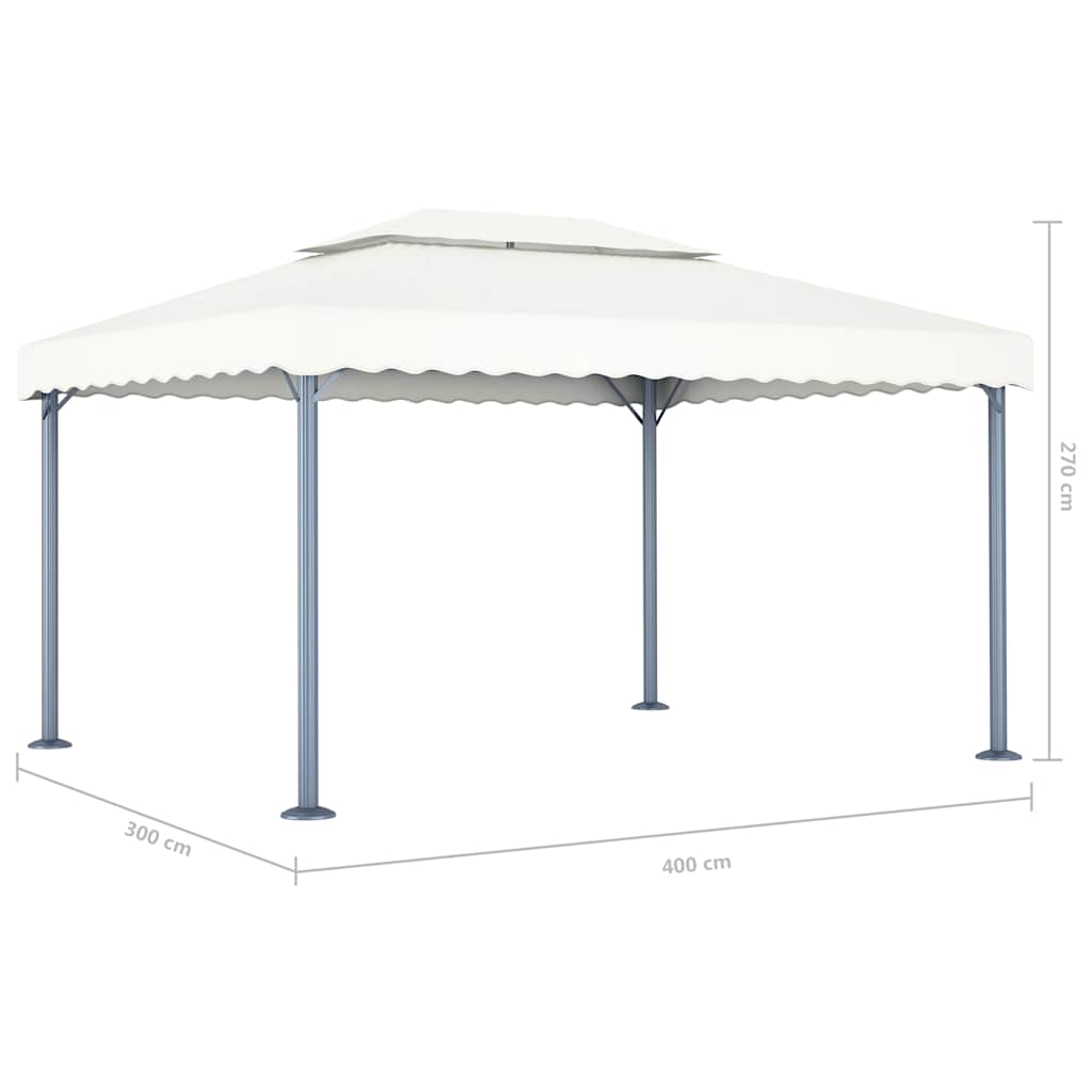 48062 vidaXL Gazebo 400x300 cm Cream Aluminium 5