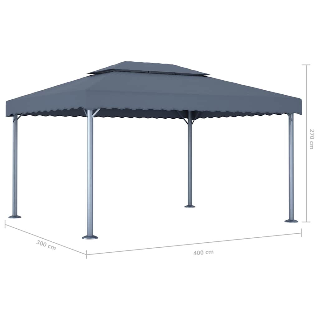 vidaXL Gazebo | Anthracite | Aluminium | 400x300 cm | UV-resistant materials 5