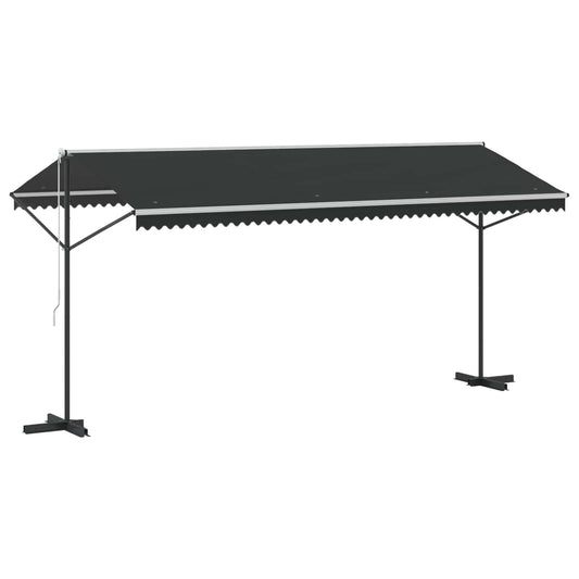 Free Standing Awning Polyester Anthracite 5 x 3 m with anthracite frame