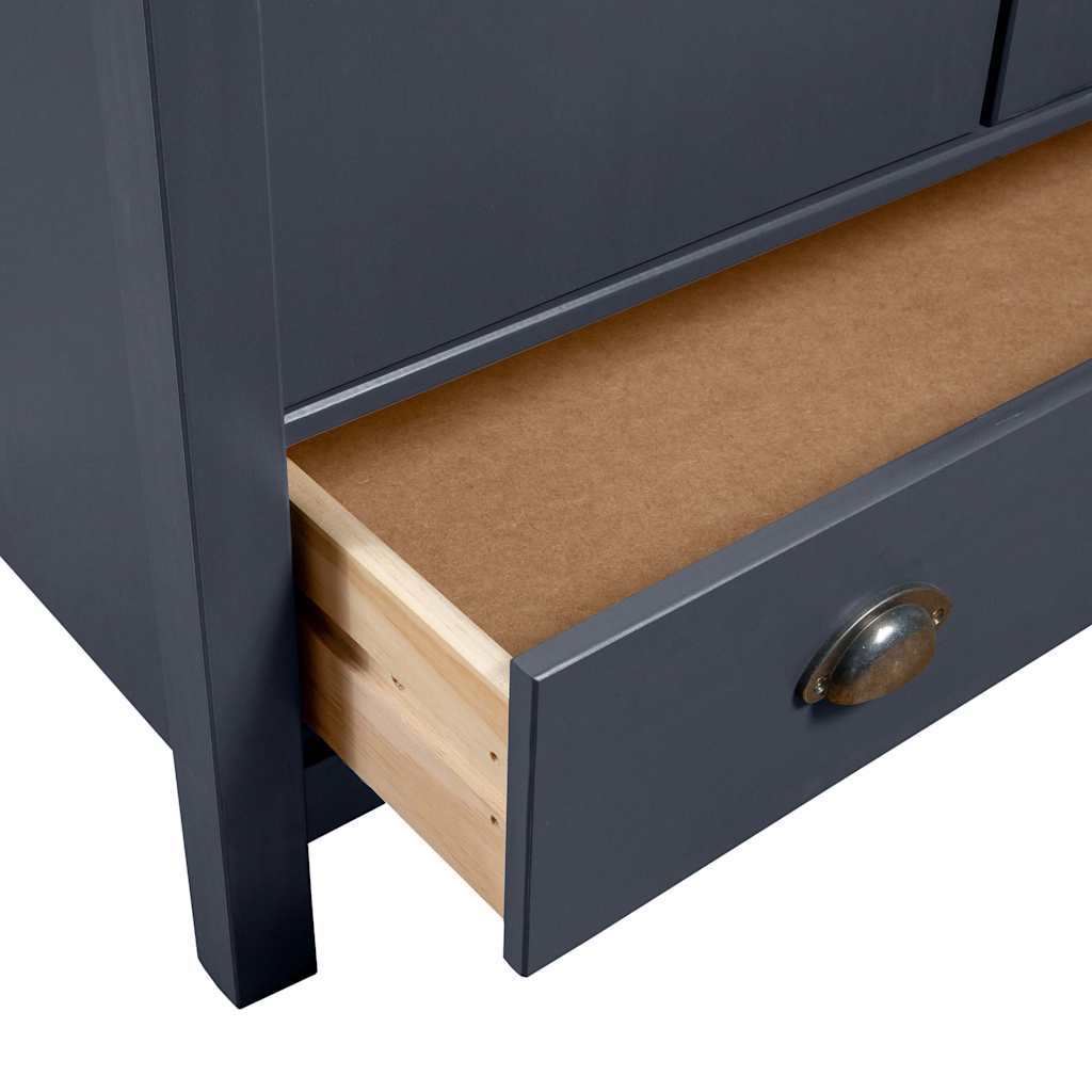 288953 vidaXL 3-Door Wardrobe "Hill" Grey 127x50x170 cm Solid Pine Wood 6