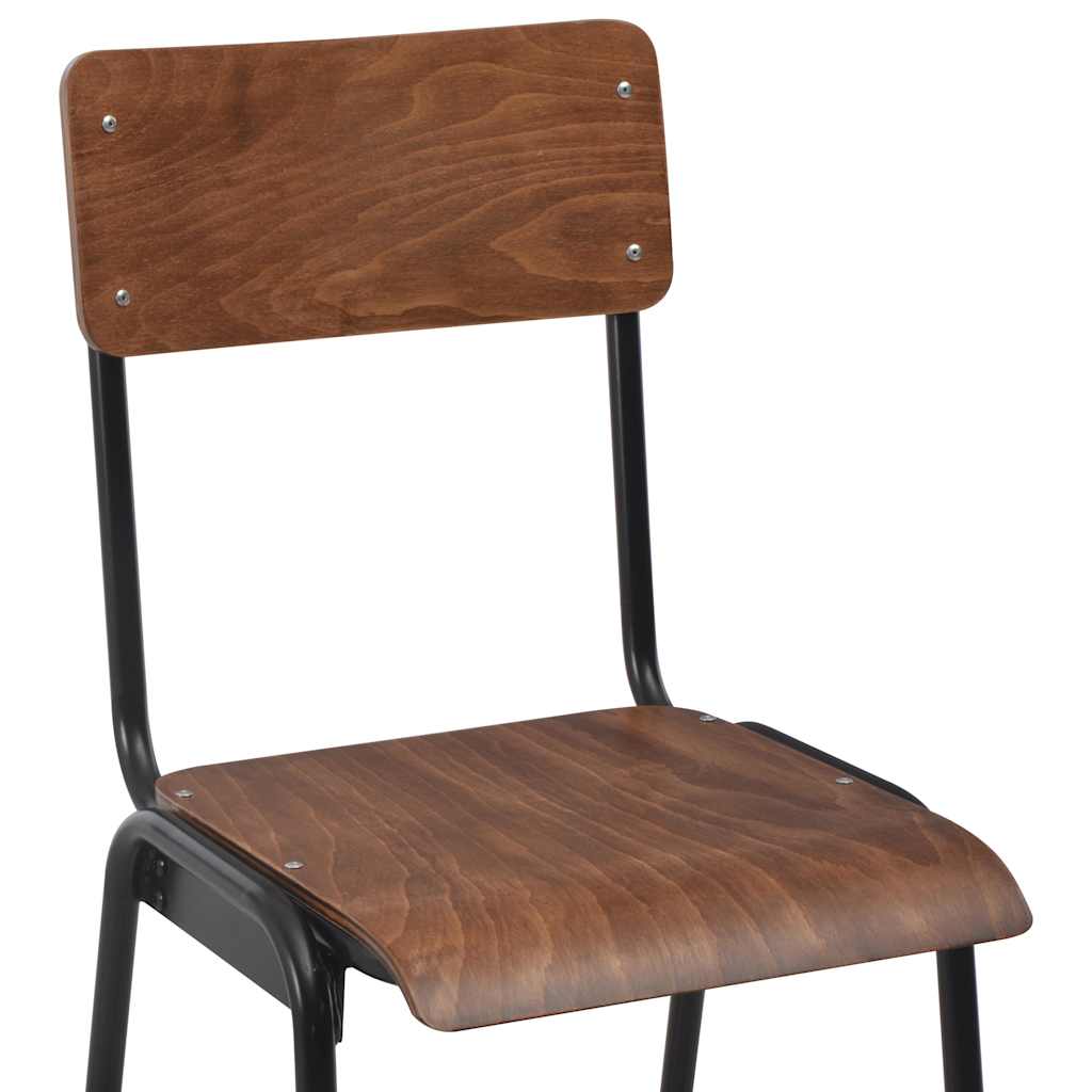 vidaXL Bar Chairs 4 pcs Solid Plywood Steel 6