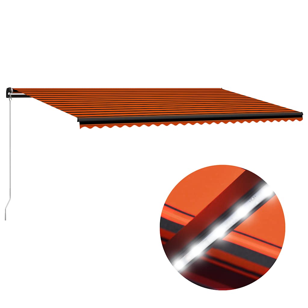 vidaXL Manual Retractable Awning with LED Drop 300 cm