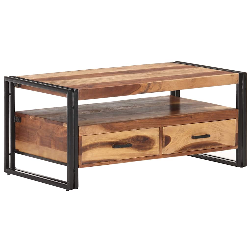 vidaXL Coffee Table 100x55x45cm Solid Acacia Wood 6