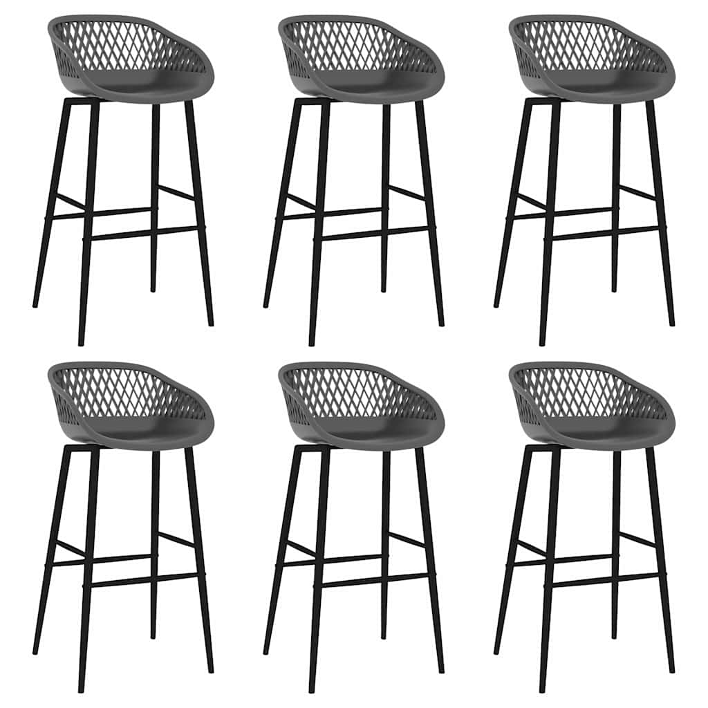 vidaXL Bar Set | Black and Grey | MDF | Standard | Durable | Bar Set 6
