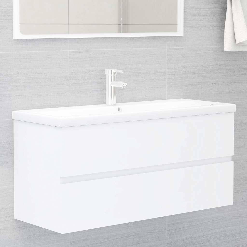 Sink Cabinet 100x38.5x45 cm Engineered Wood White