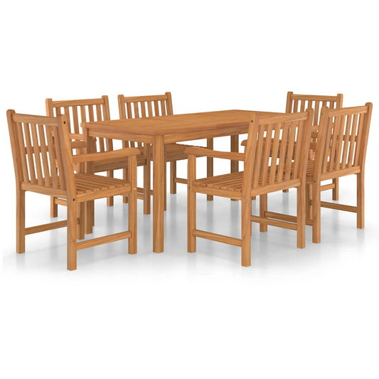 vidaXL 7 Piece Garden Dining Set 160x80 cm Solid Teak Wood 2