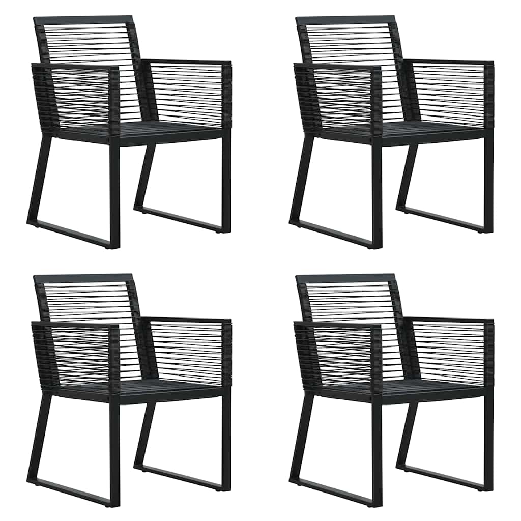 vidaXL 5 Piece Outdoor Dining Set PVC Rattan Black 6