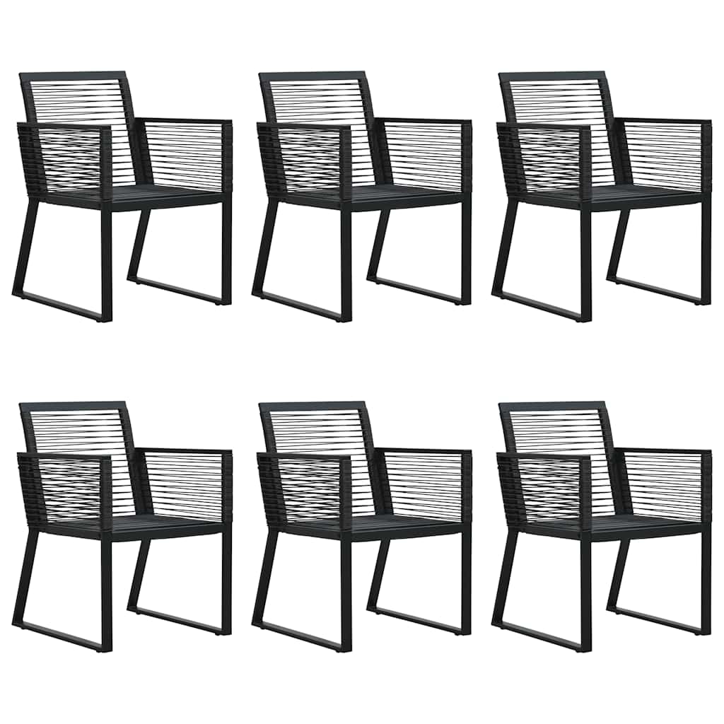 vidaXL 7 Piece Outdoor Dining Set PVC Rattan Black 6