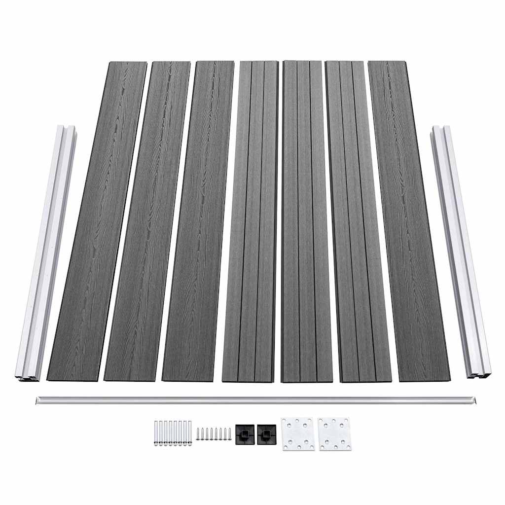 vidaXL Fence Panel Set WPC 353x146 cm Grey 6