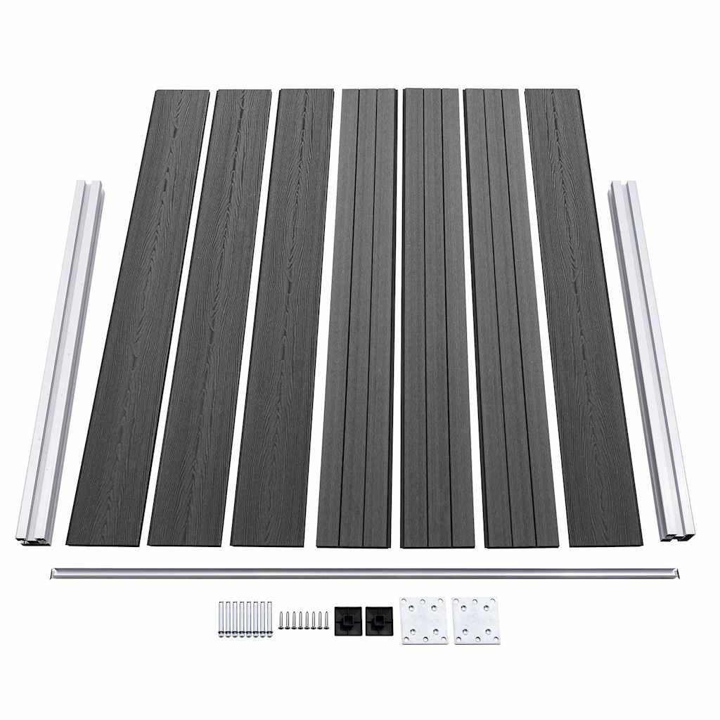 vidaXL Fence Panel Set WPC 353x146 cm Black 6