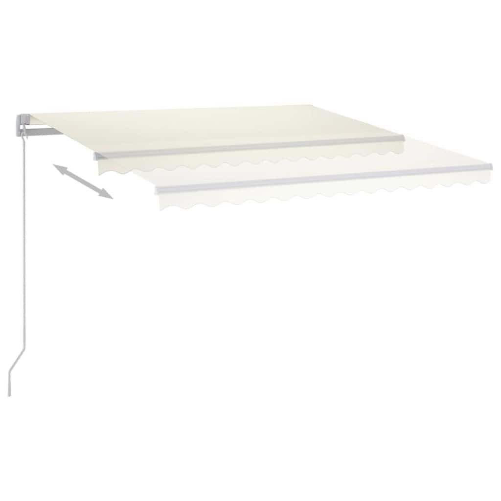 vidaXL Manual Retractable Awning with LED 450x300 cm Cream 6