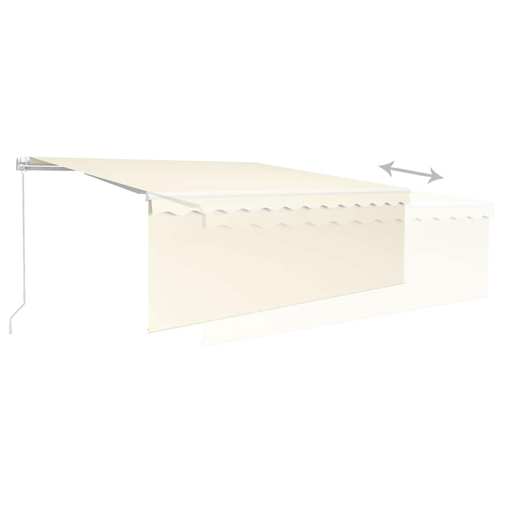 vidaXL Manual Retractable Awning with Blind 4x3m Cream 6