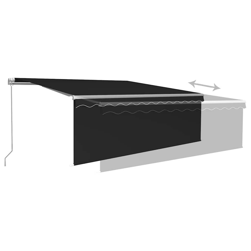 vidaXL Manual Retractable Awning with Blind 4x3m Anthracite 6