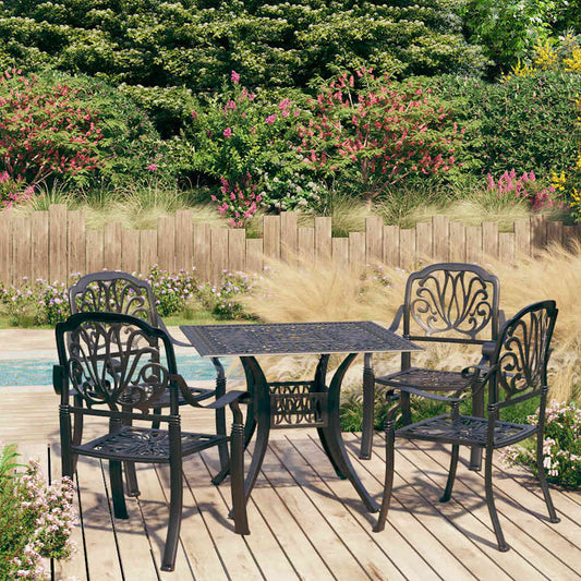 3 Piece Bistro Set Cast Aluminium Black 4