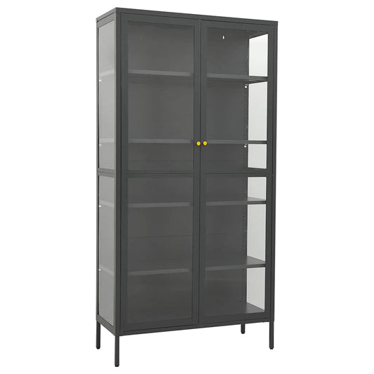 Display Cabinet 90x40x180 cm Steel and Tempered Glass Anthracite