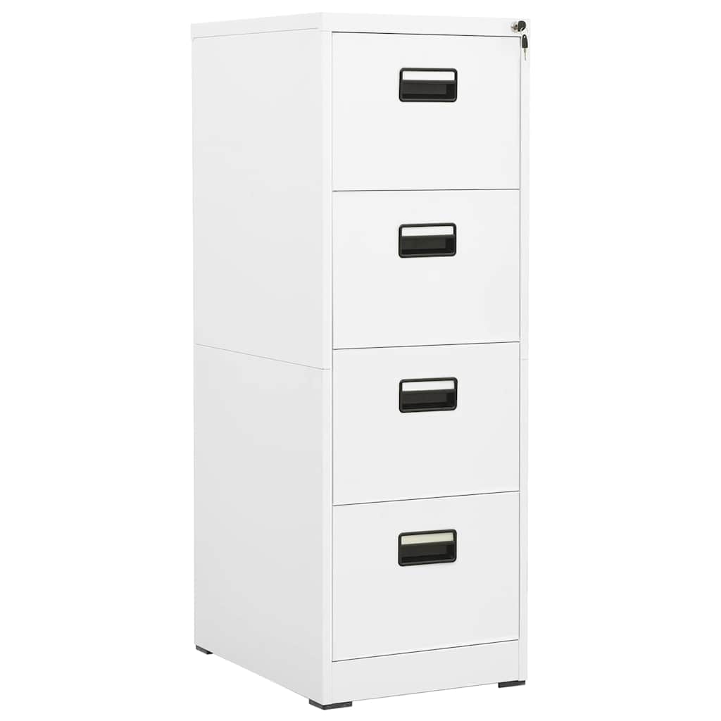 Filing Cabinet Steel White 46 x 62 x 133 cm