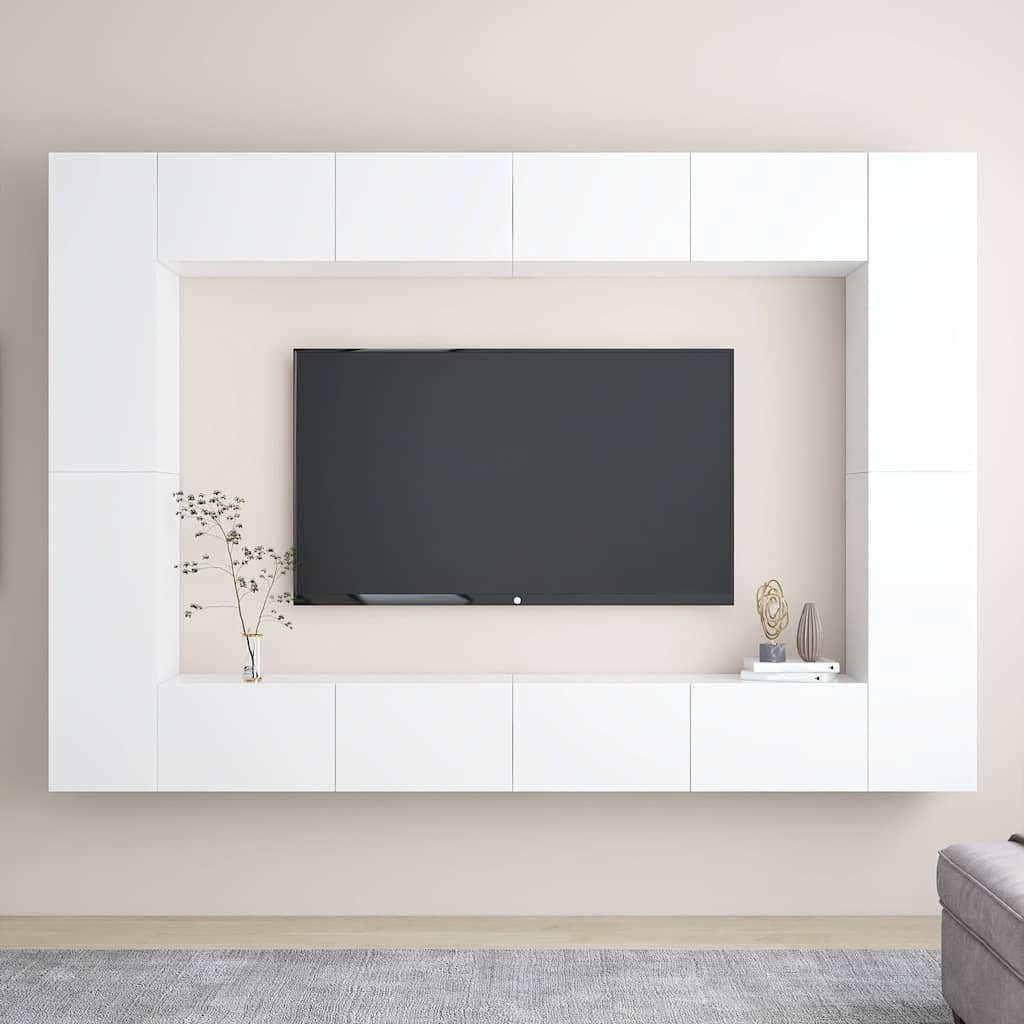 vidaXL 8 Piece TV Cabinet Set Engineered Wood Width 100 cm