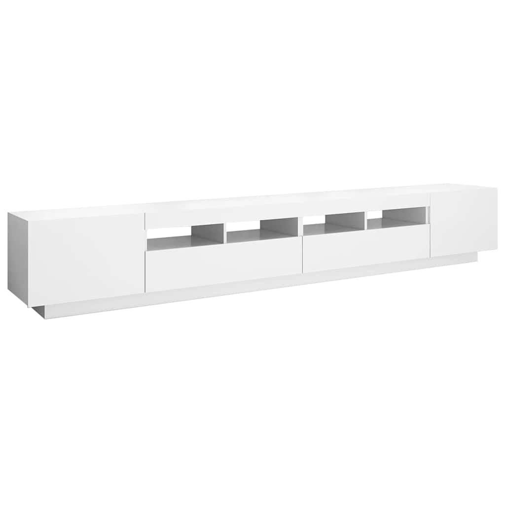 TV Cabinet with LED Lights 260x35x40 cm White