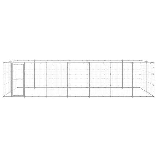 vidaXL Dog Kennel | Silver | Galvanised Steel | 33.88 m² | Durable 2
