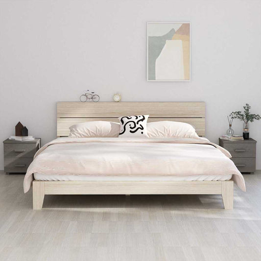 Bedside Cabinet "HAMAR" 40x35x44,5 cm Solid Pinewood Light grey