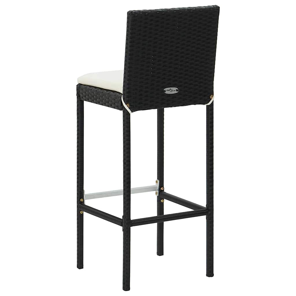 vidaXL 9 Piece Garden Bar Set with Cushions Poly Rattan Black 6