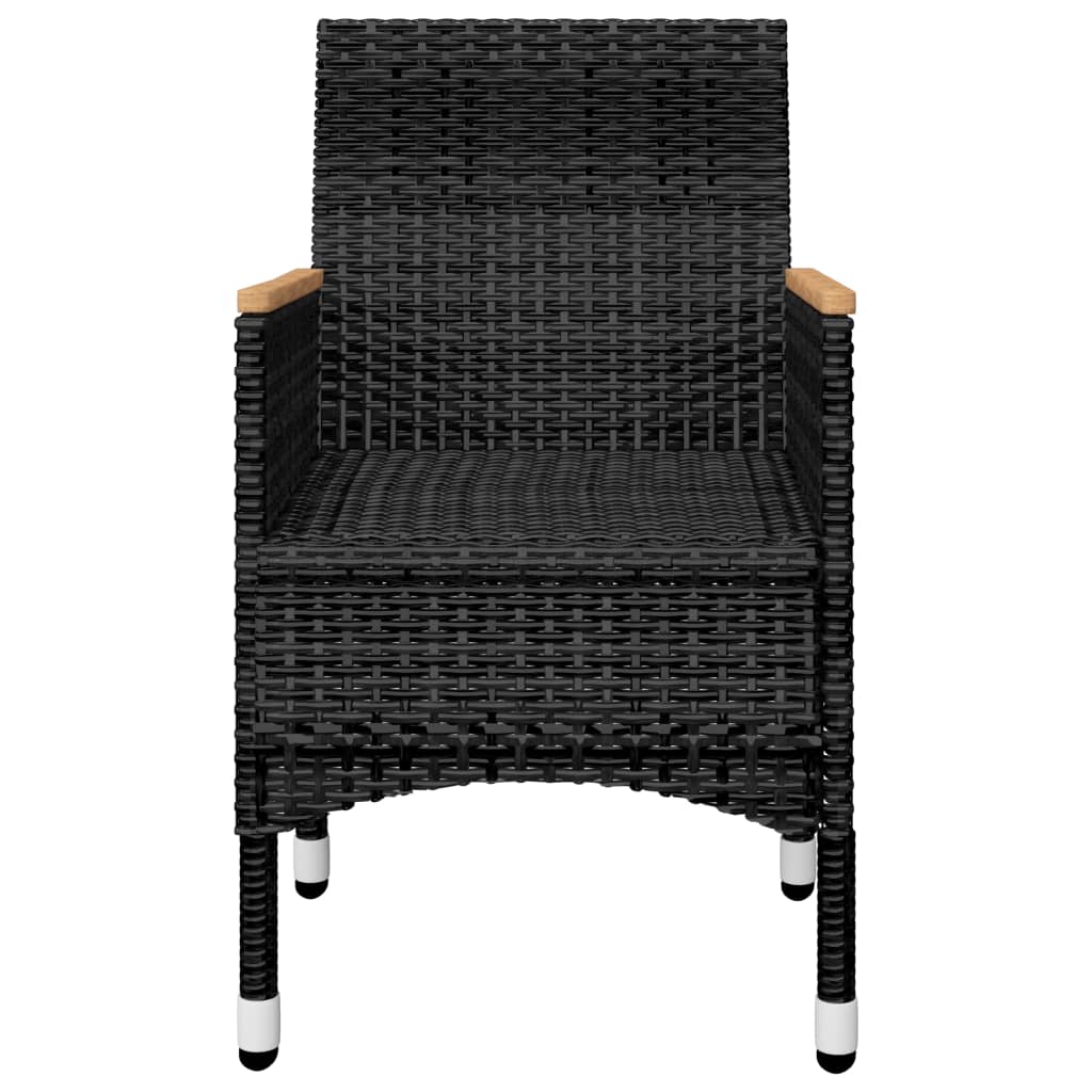 vidaXL 9 Piece Garden Dining Set with Cushions Black 6