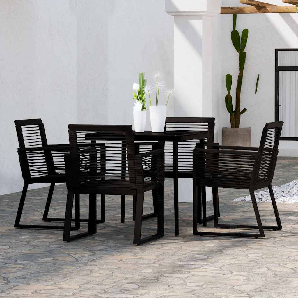 vidaXL 5 Piece Garden Dining Set Black