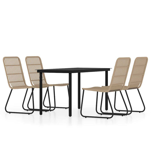 vidaXL 5 Piece Garden Dining Set Oak 2