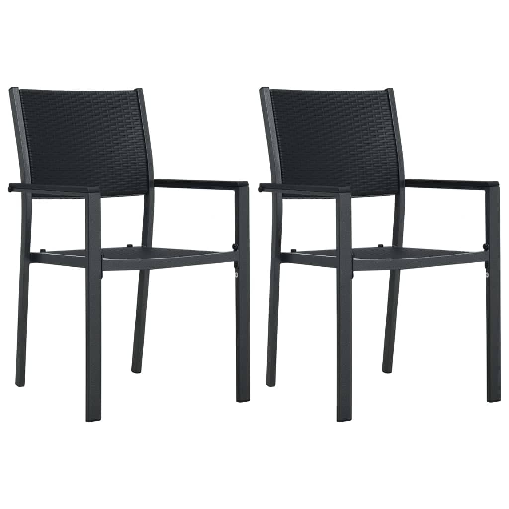 vidaXL 7 Piece Garden Dining Set Black and White 6