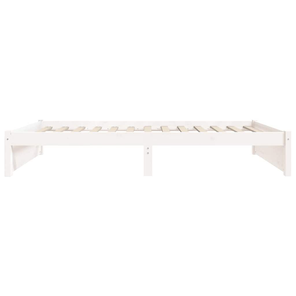 Bed Frame without Mattress Solid Wood Length 190 cm White 75 cm