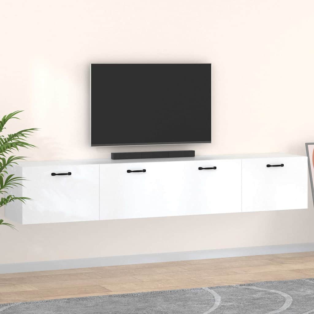 Wall Cabinets 2 pcs 60x36.5x35 cm Engineered Wood White 100 cm