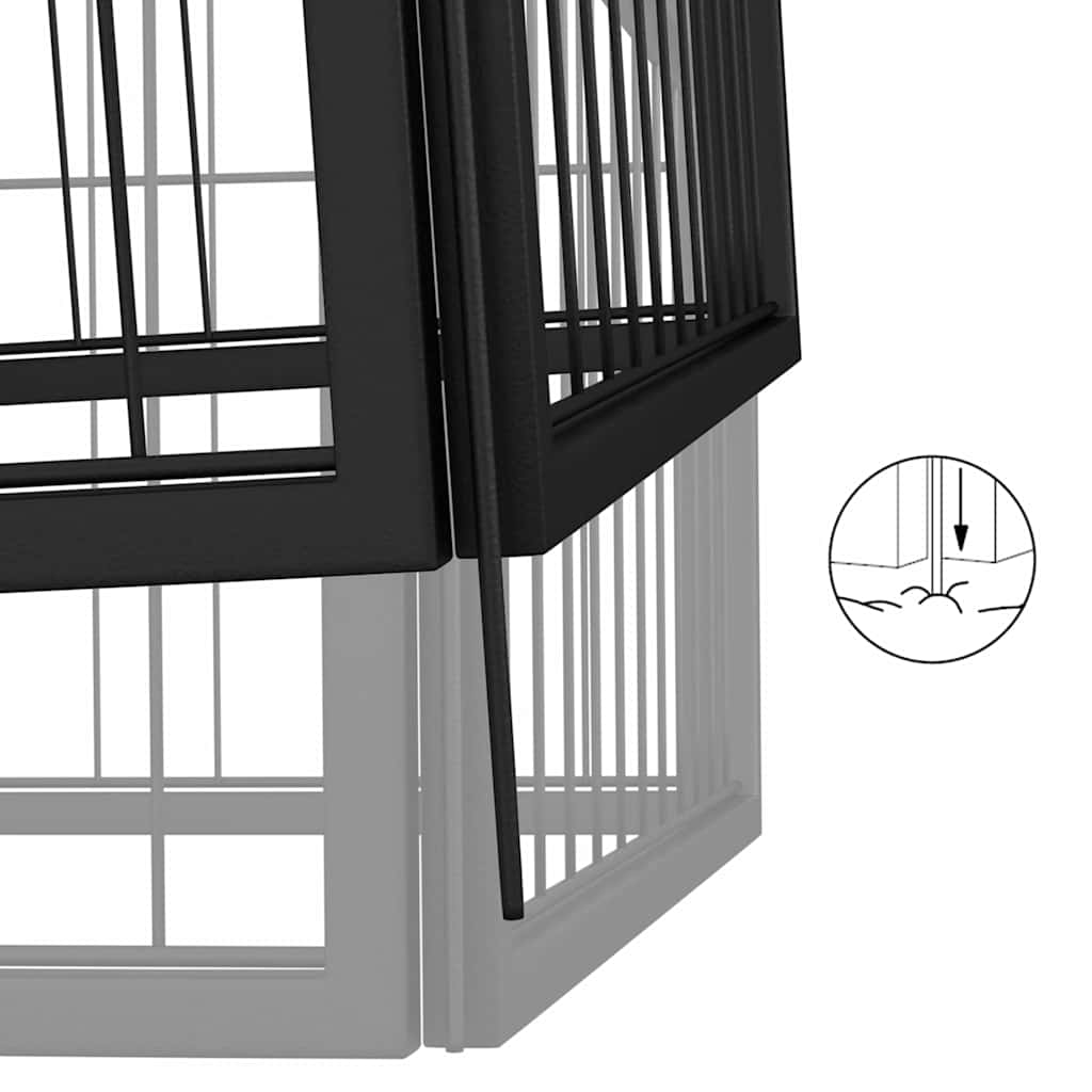 vidaXL Dog Playpen | Black | Powder-coated Steel | Large | Expandable 6