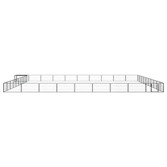 vidaXL 40-Panel Dog Playpen Black 100x50 cm Powder-coated Steel 2