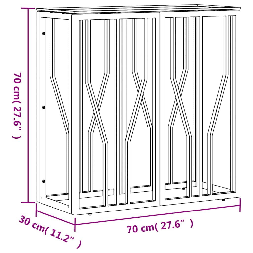 Console Table 70x30x70 cm Stainless Steel Silver Glass
