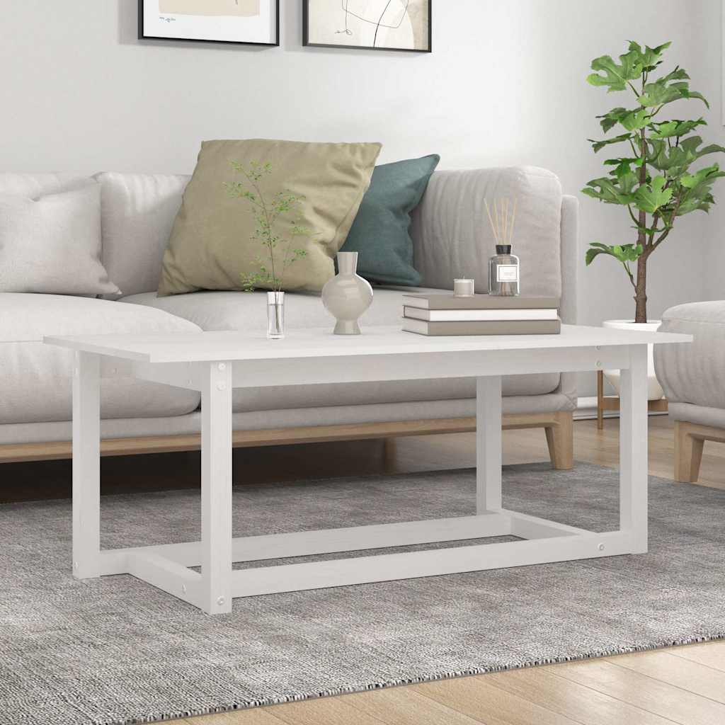 Coffee Table Solid Wood Pine White