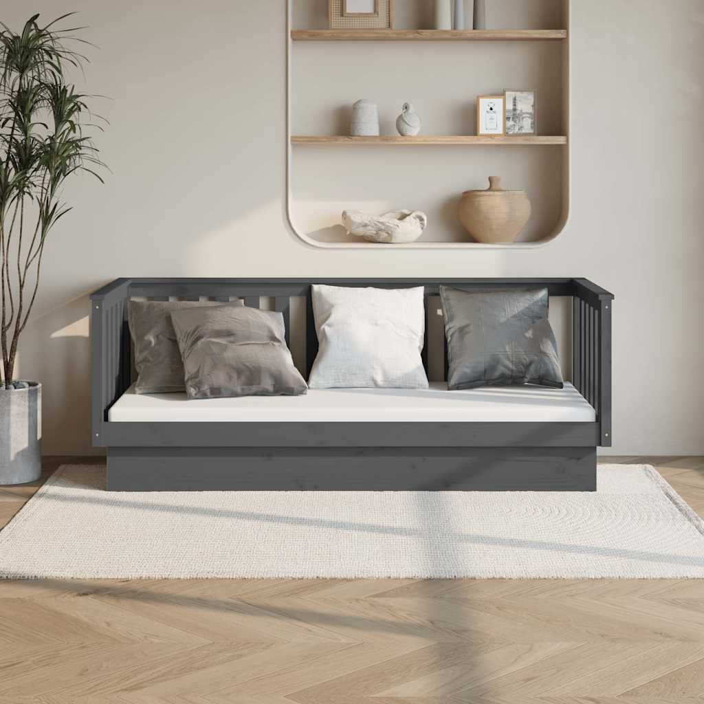 Day Bed without Mattress Solid Wood Pine Grey