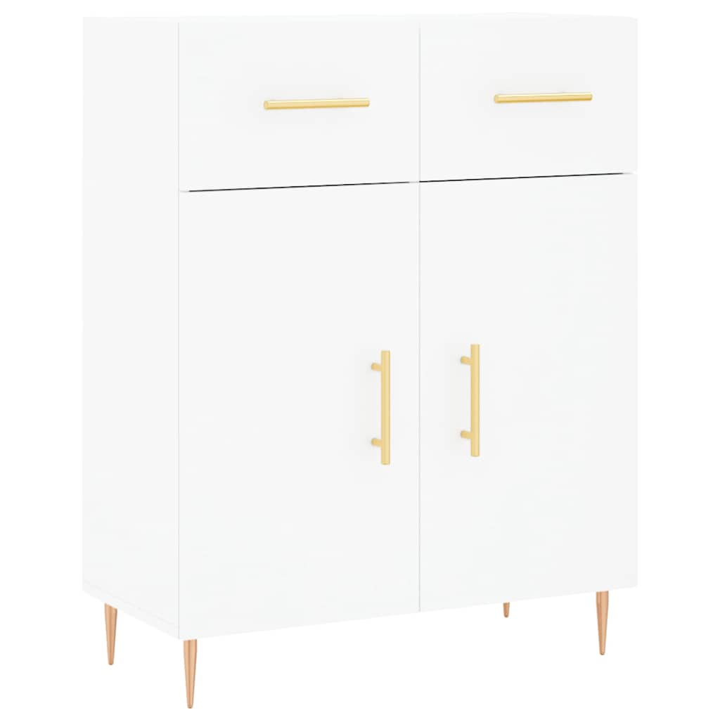 Highboard 69.5x34x180 cm Engineered Wood 2 Doors 2 Drawers White