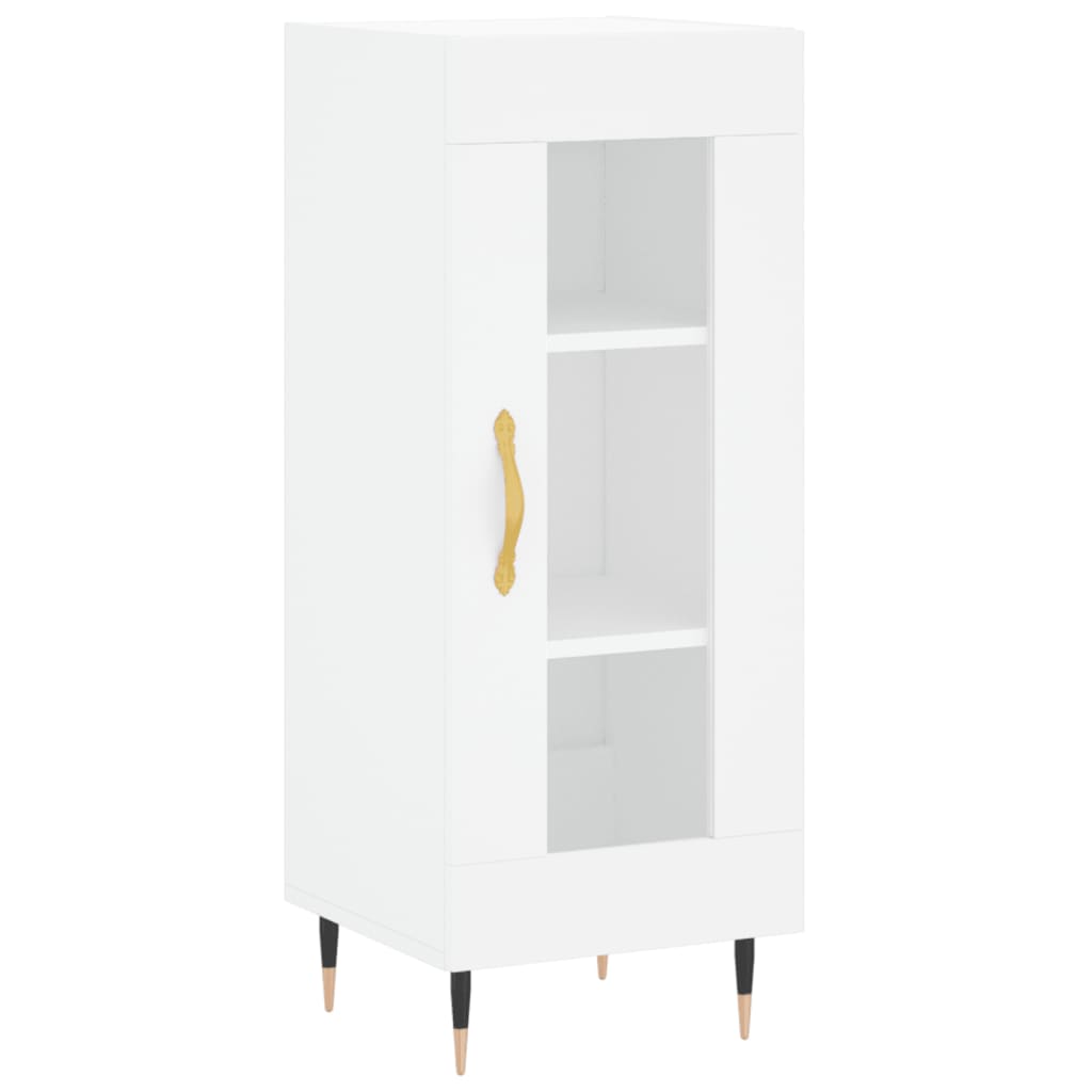 Highboard 34.5x34x180 cm Engineered Wood 1 Glass Door White