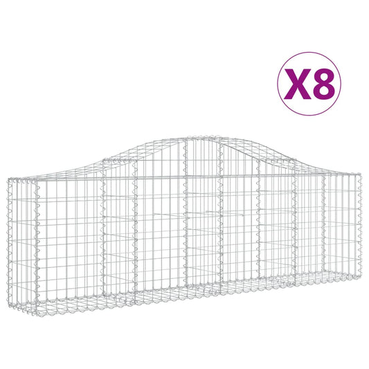 Arched Gabion Baskets Galvanised Iron 8 200 x 30 x 40/60–200 x 50 x 220/240 cm 200 x 30 x 60/80 cm
