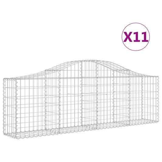 Arched Gabion Baskets Galvanised Iron 11 200 x 30 x 60/80 cm