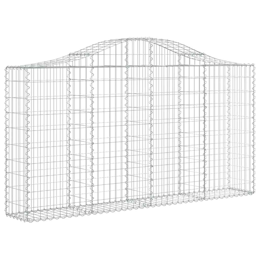 Arched Gabion Baskets Galvanised Iron 18 200 x 30 x 100/120 cm