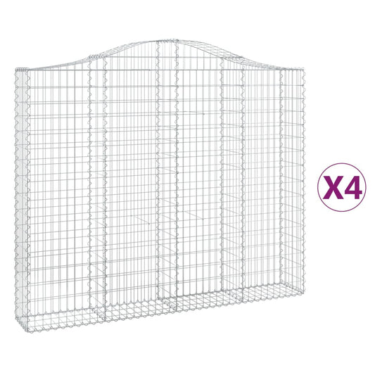 Arched Gabion Baskets Galvanised Iron 4 200 x 30 x 40/60–200 x 50 x 220/240 cm 200 x 30 x 160/180 cm