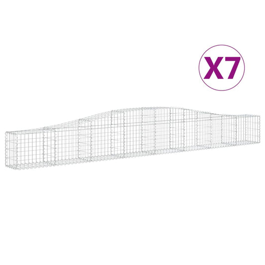 Arched Gabion Baskets Galvanised Iron 7 400 x 30 x 40/60–400 x 50 x 220/240 cm 400 x 30 x 40/60 cm